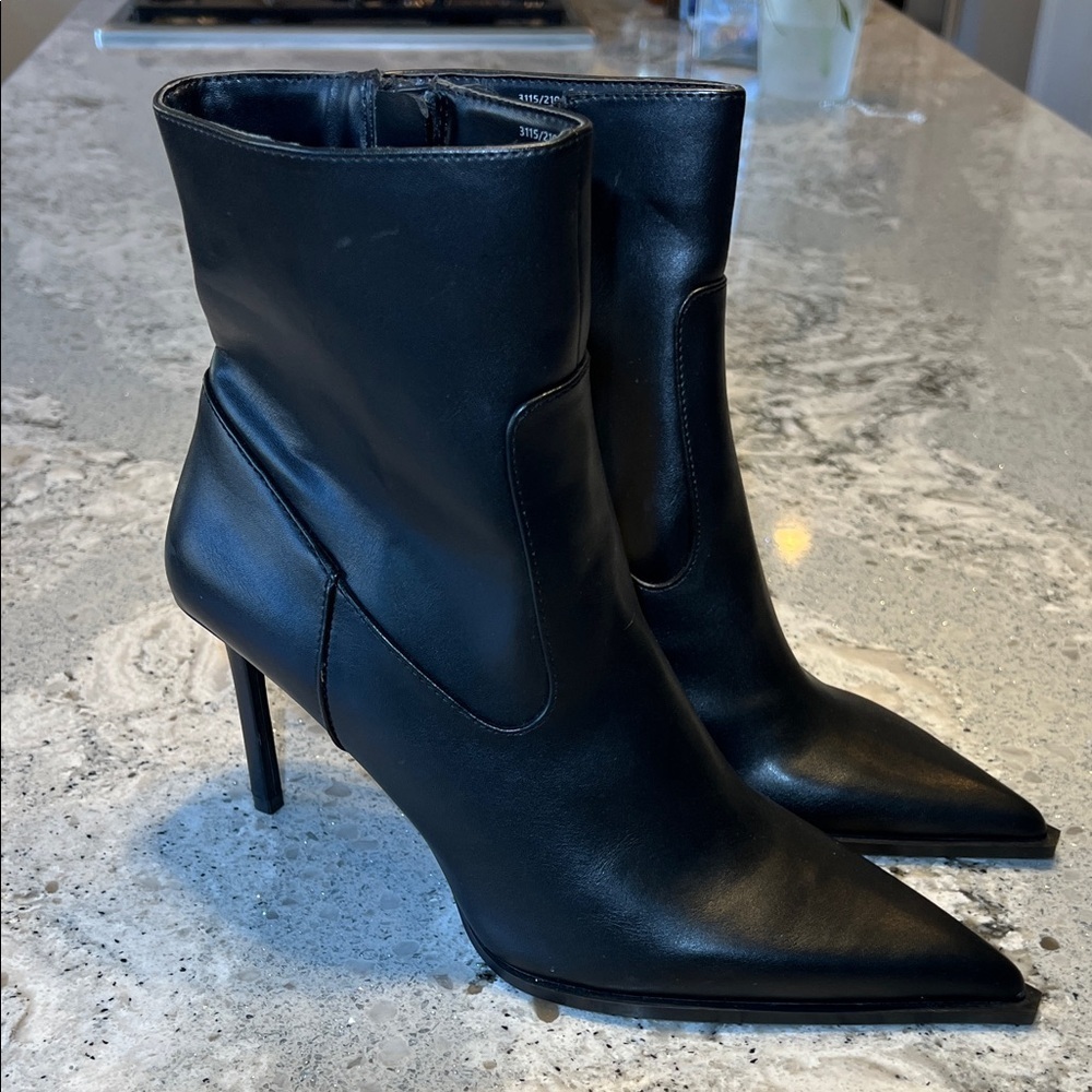 NWT Zara Black Heeled Boots Size EU40 US9.5